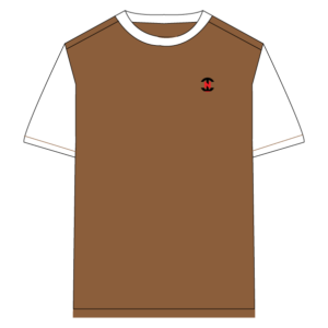 Iconic Edition _ Men’s Retro Drop Shoulder T-Shirt, Color: Coffee/White
