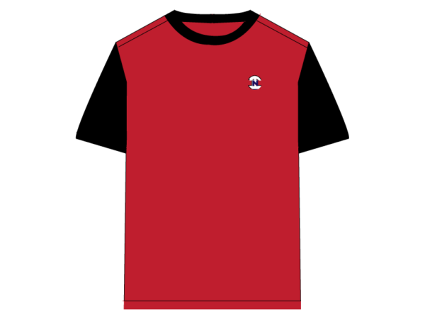 Iconic Edition _ Men’s Retro Drop Shoulder T-Shirt, Color: Garnet Red/Shadow Black