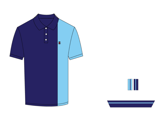 Designer Edition _ Men’s Urban Flow Polo Shirt, Color: Midnight Blue/Glacier Blue