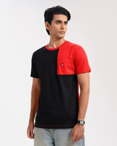 Designer Edition _ Men’s City Vibe Cotton T-Shirt, Color: Black/Vintage Red