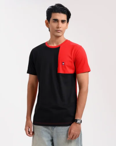 Designer Edition _ Men’s City Vibe Cotton T-Shirt, Color: Black/Vintage Red