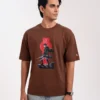 Men’s Retro Drop Shoulder T-Shirt, Color: Coffee Bean - Thumbnail Image 4