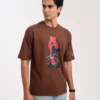 Men’s Retro Drop Shoulder T-Shirt, Color: Coffee Bean - Thumbnail Image 1