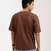 Men’s Retro Drop Shoulder T-Shirt, Color: Coffee Bean - Thumbnail Image 3