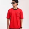Iconic Edition _ Men’s Retro Drop Shoulder T-Shirt, Color: Dark Cherry - Thumbnail Image 4
