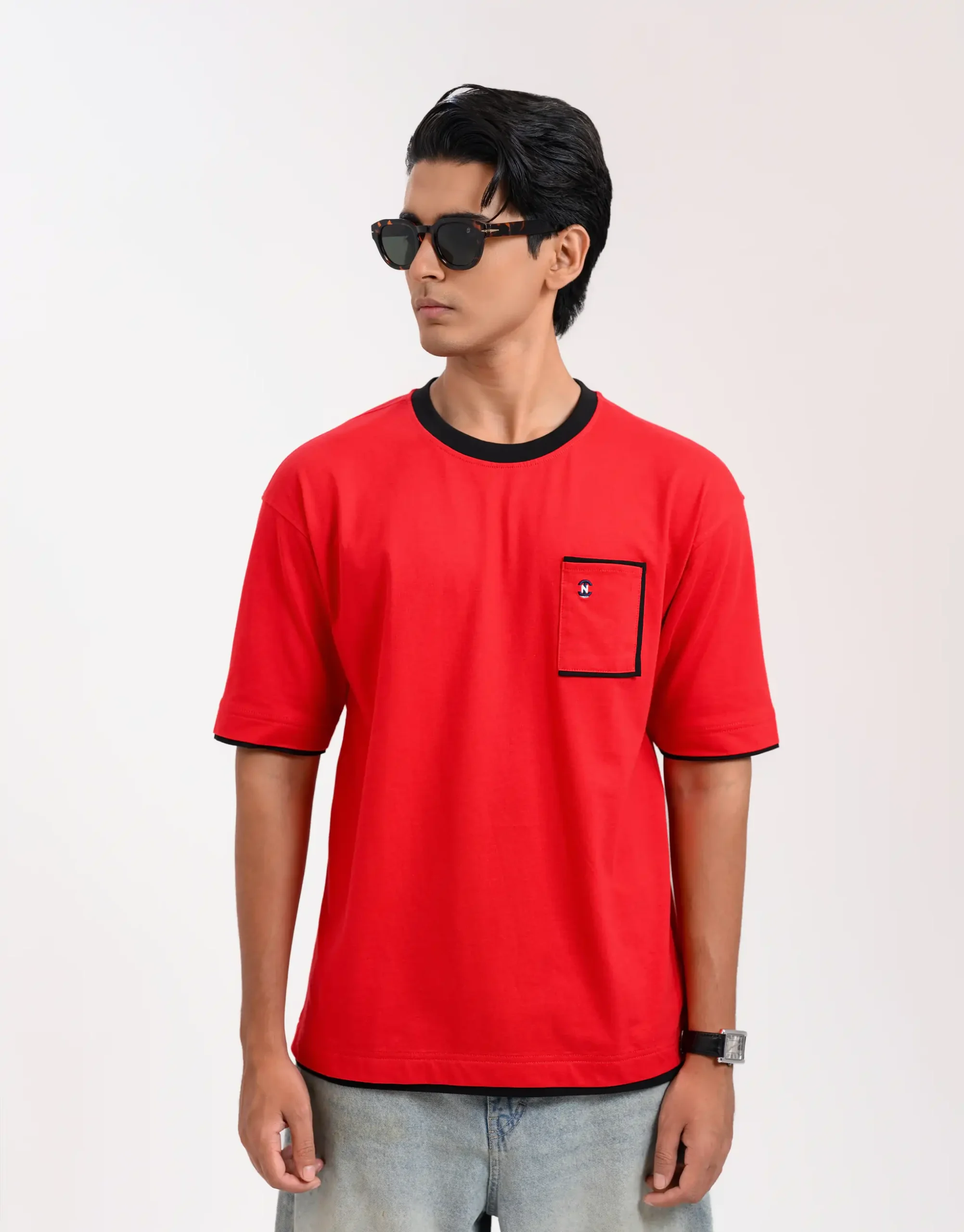 Iconic Edition _ Men’s Retro Drop Shoulder T-Shirt, Color: Dark Cherry - Image 4