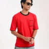 Iconic Edition _ Men’s Retro Drop Shoulder T-Shirt, Color: Dark Cherry - Thumbnail Image 1