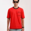 Iconic Edition _ Men’s Retro Drop Shoulder T-Shirt, Color: Dark Cherry - Thumbnail Image 2