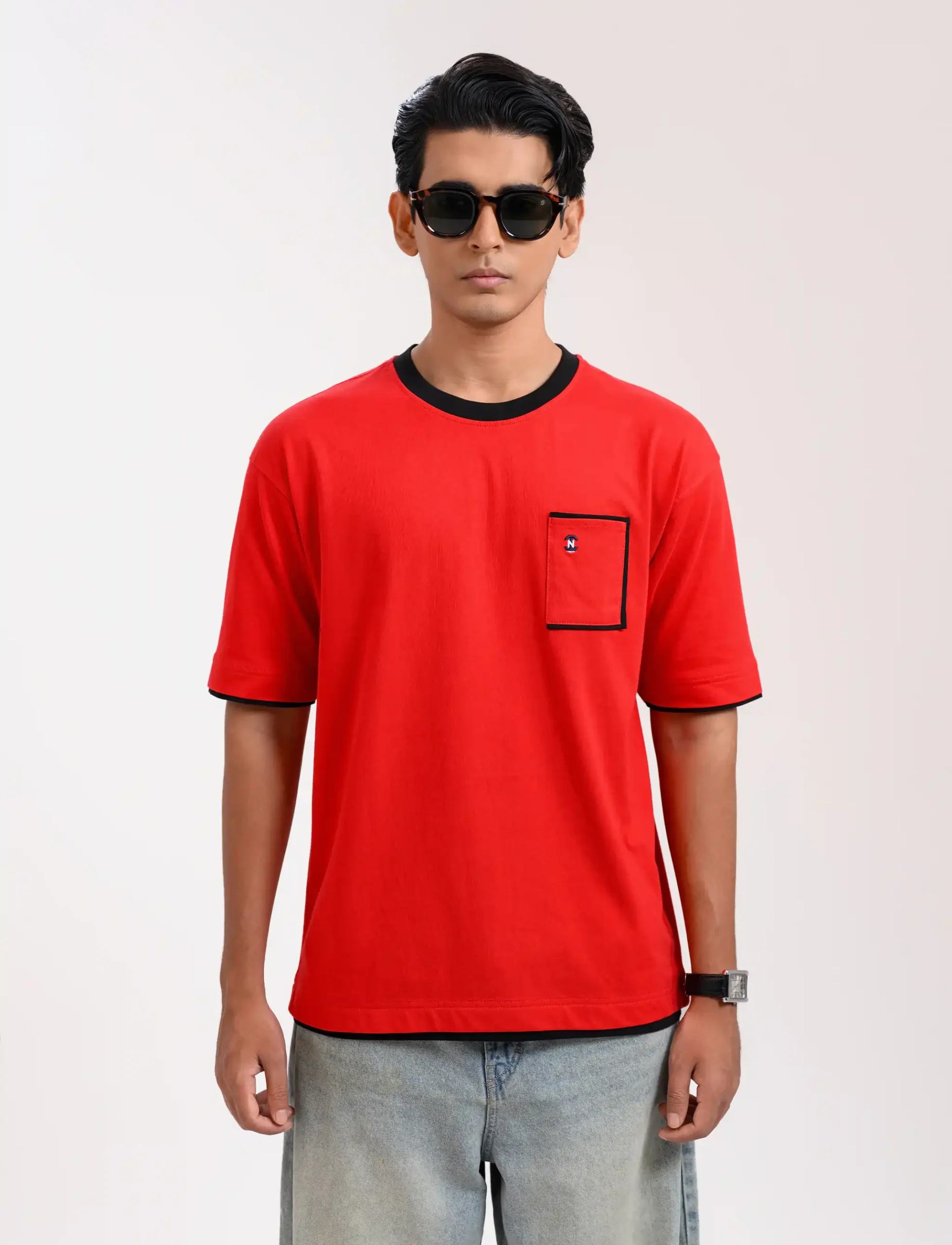Iconic Edition _ Men’s Retro Drop Shoulder T-Shirt, Color: Dark Cherry - Image 2