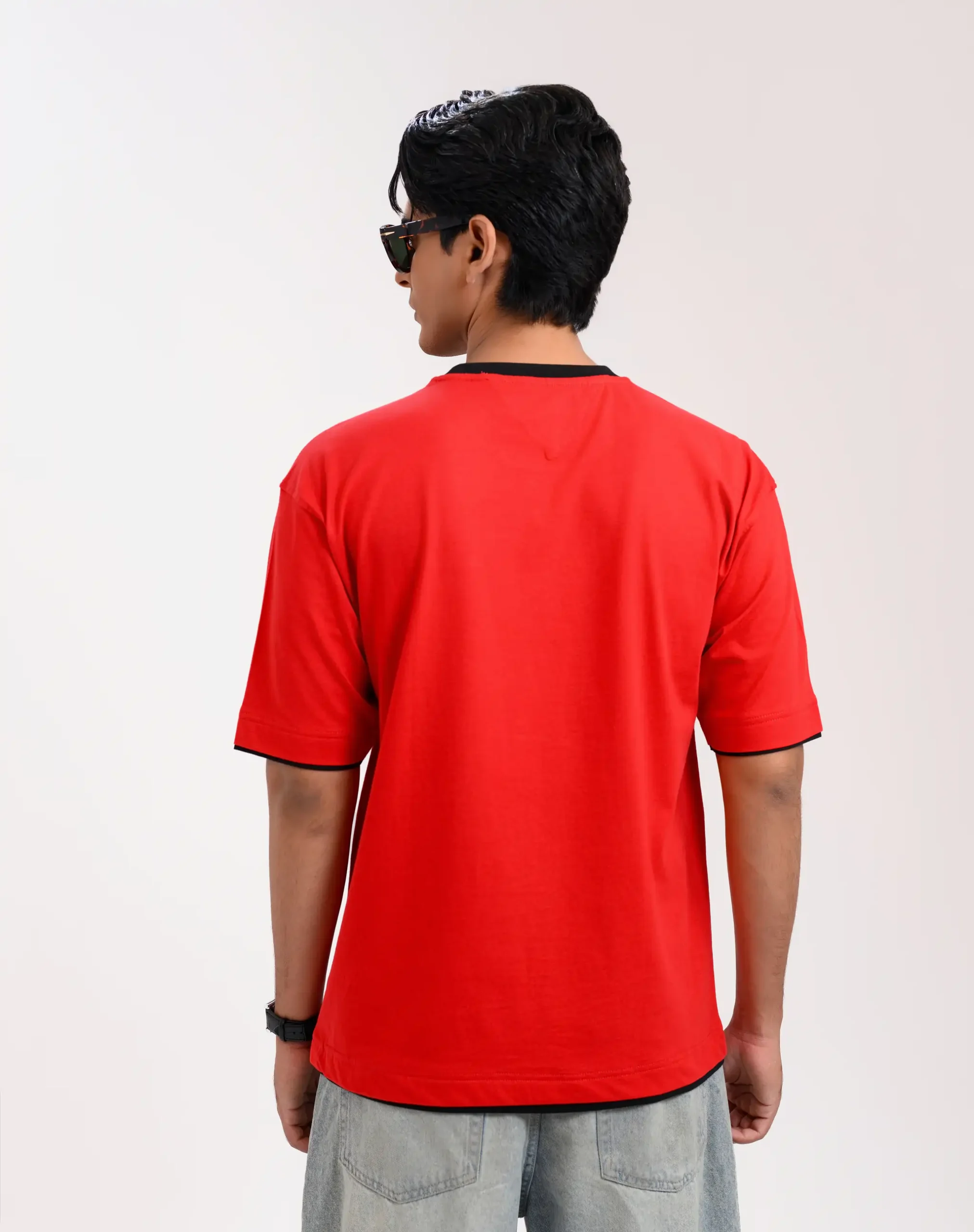 Iconic Edition _ Men’s Retro Drop Shoulder T-Shirt, Color: Dark Cherry - Image 3