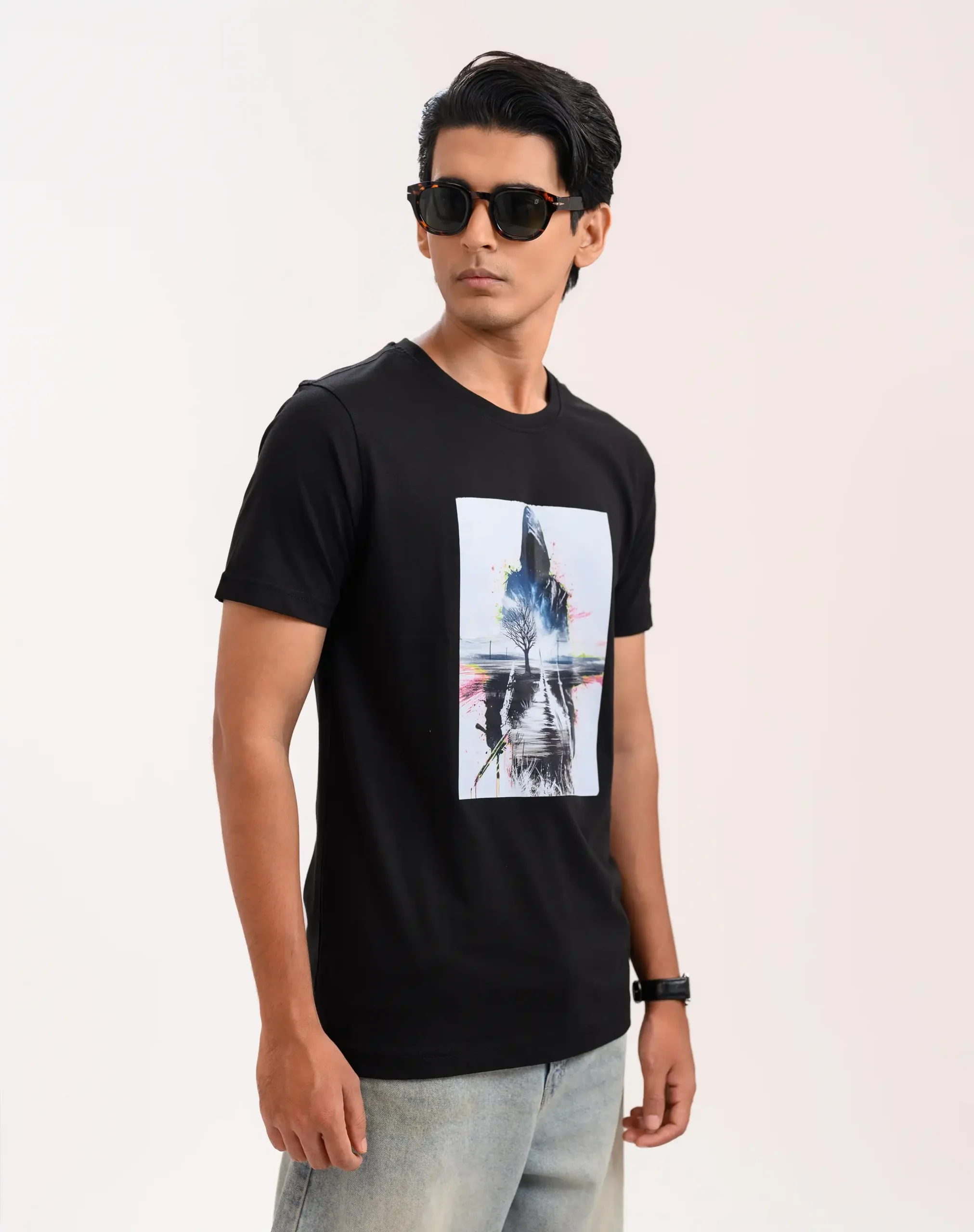 Men’s Motion Street Cotton T-Shirt, Color: Graphite Black - Image 3