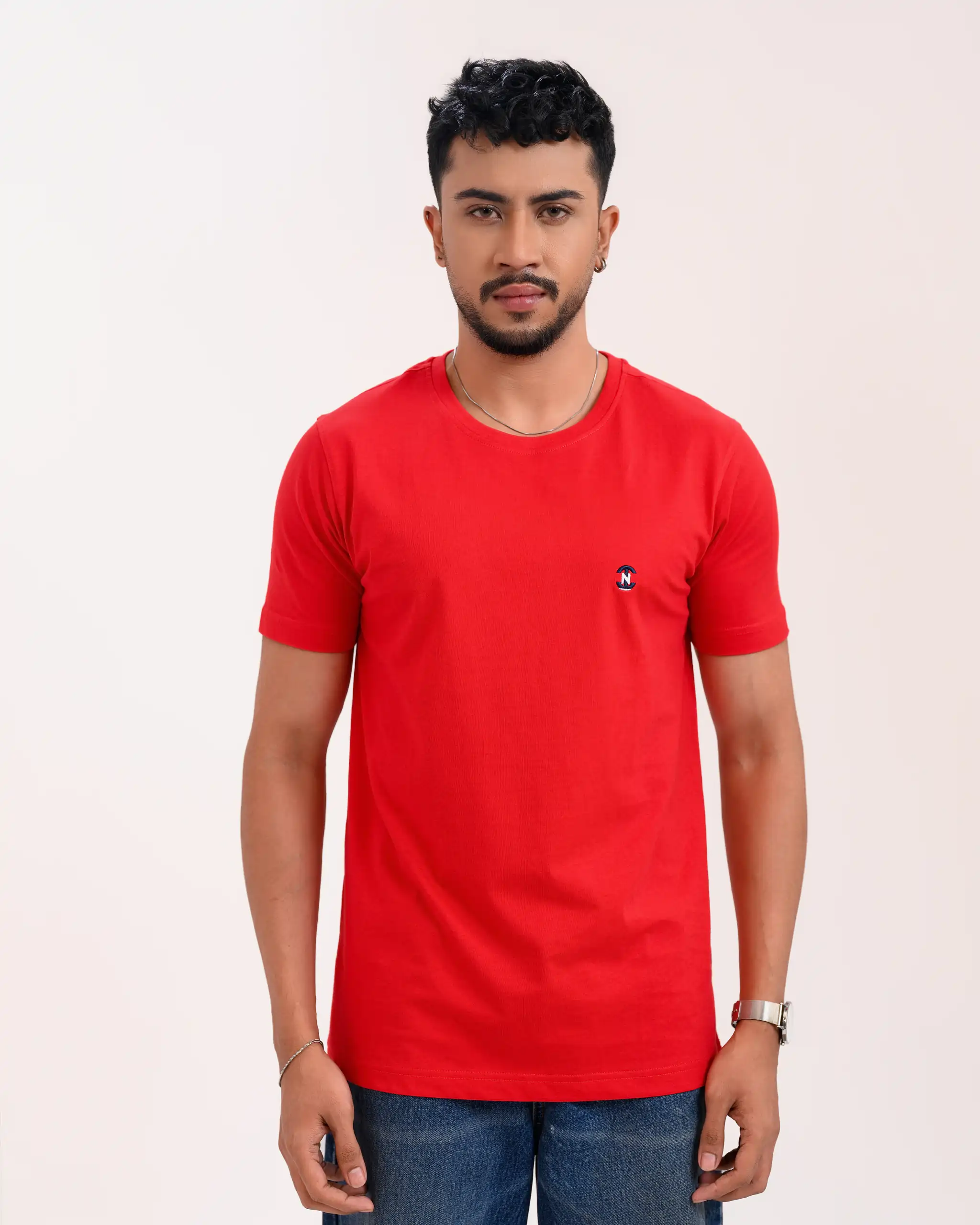 Men’s Motion Street Cotton T-Shirt, Color: Cherry Red - Image 3