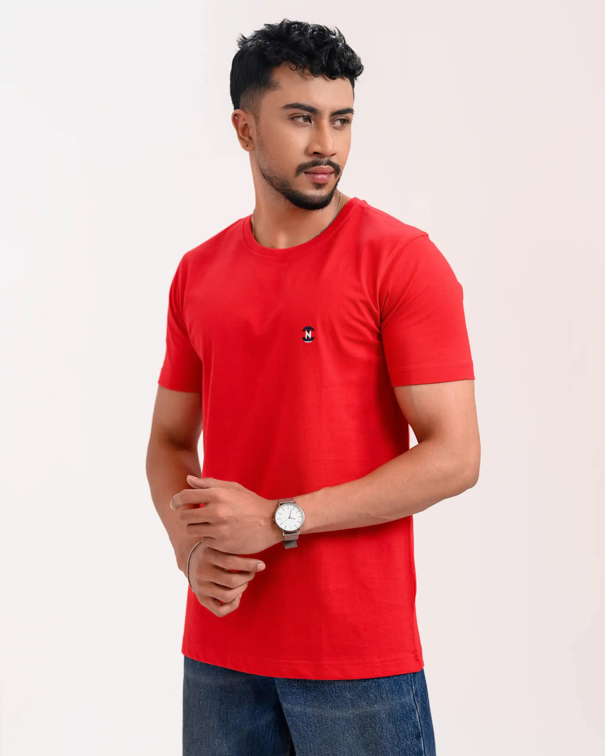 Men’s Motion Street Cotton T-Shirt, Color: Cherry Red - Image 2