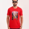 Men’s Motion Street Cotton T-Shirt, Color: Burgundy - Thumbnail Image 3
