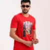 Men’s Motion Street Cotton T-Shirt, Color: Burgundy - Thumbnail Image 2
