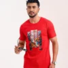 Men’s Motion Street Cotton T-Shirt, Color: Burgundy - Thumbnail Image 1