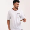 Iconic Edition _ Men’s Retro Drop Shoulder T-Shirt, Color: Pearl White - Thumbnail Image 3