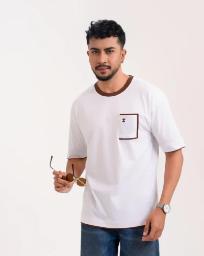 Iconic Edition _ Men’s Retro Drop Shoulder T-Shirt, Color: Pearl White