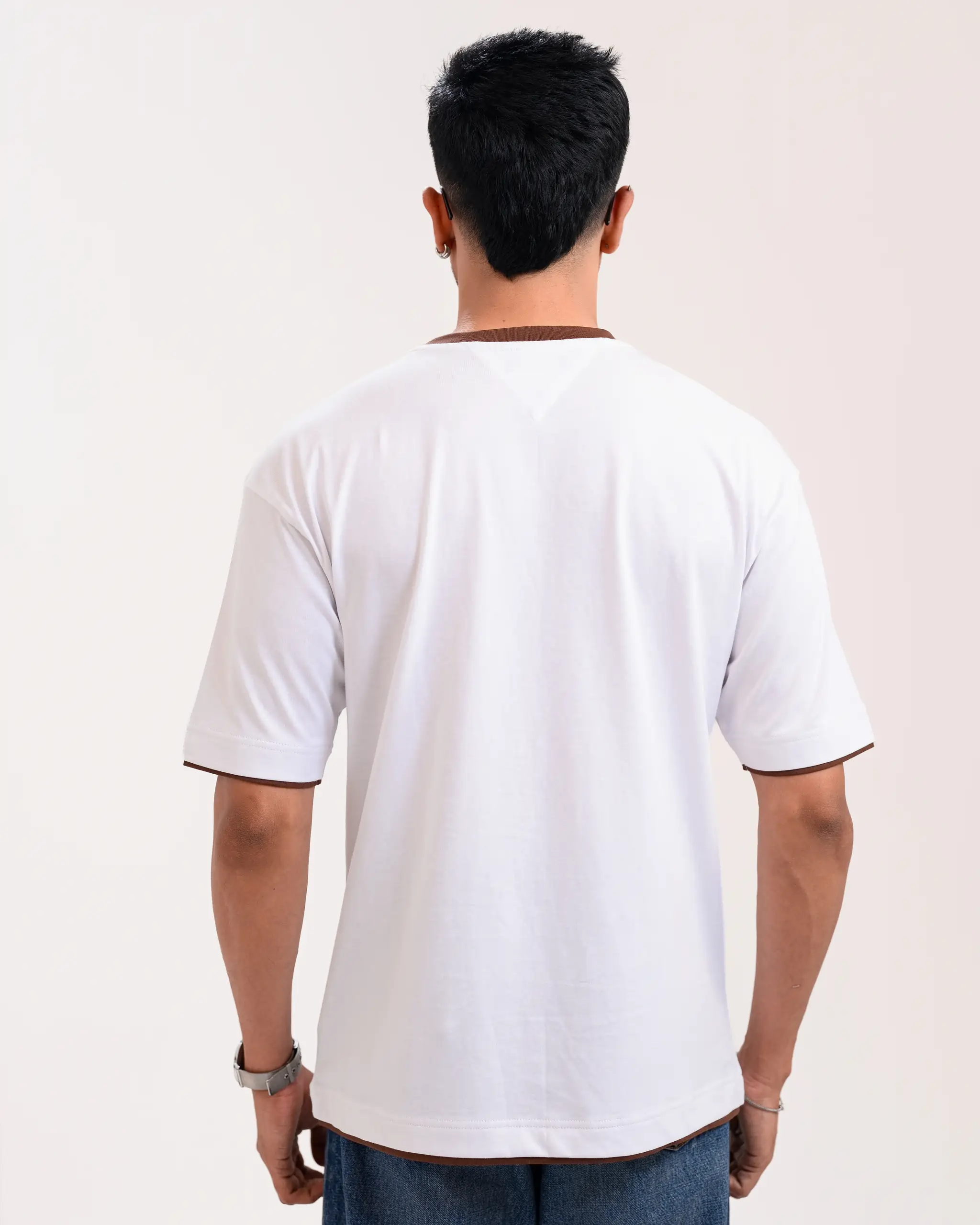 Iconic Edition _ Men’s Retro Drop Shoulder T-Shirt, Color: Pearl White - Image 4