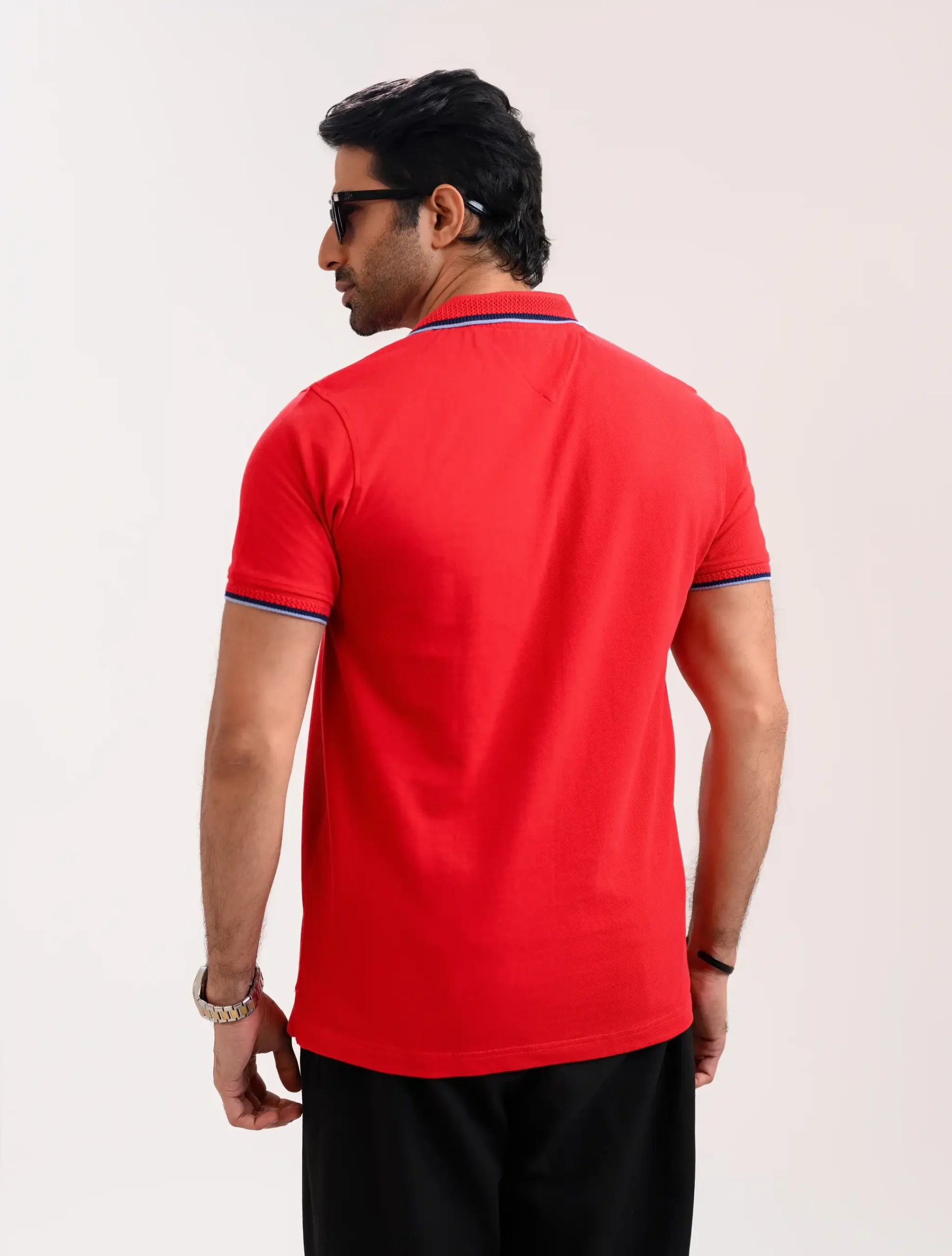 Men’s Urban Edge Polo Shirt, Color: Ferrari Red - Image 4
