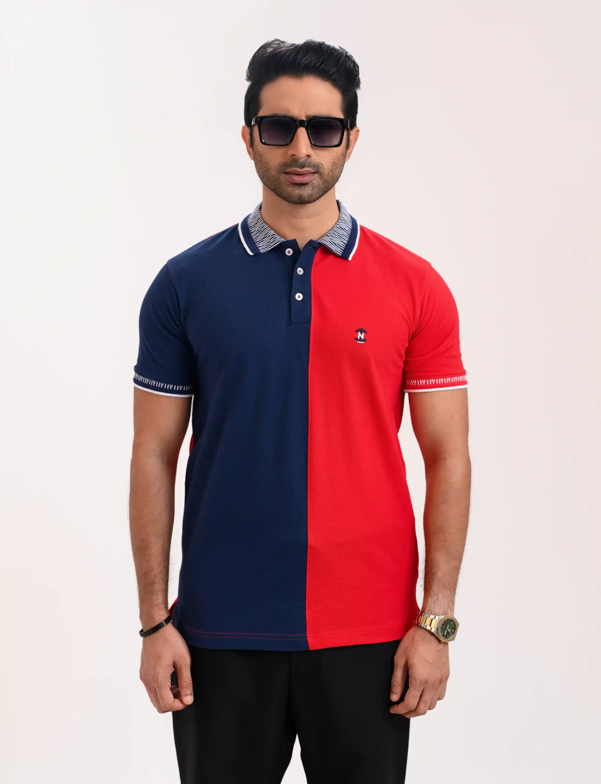 Designer Edition _ Men’s Urban Flow Polo Shirt, Color: Eclipse Blue/Bordeaux - Image 3