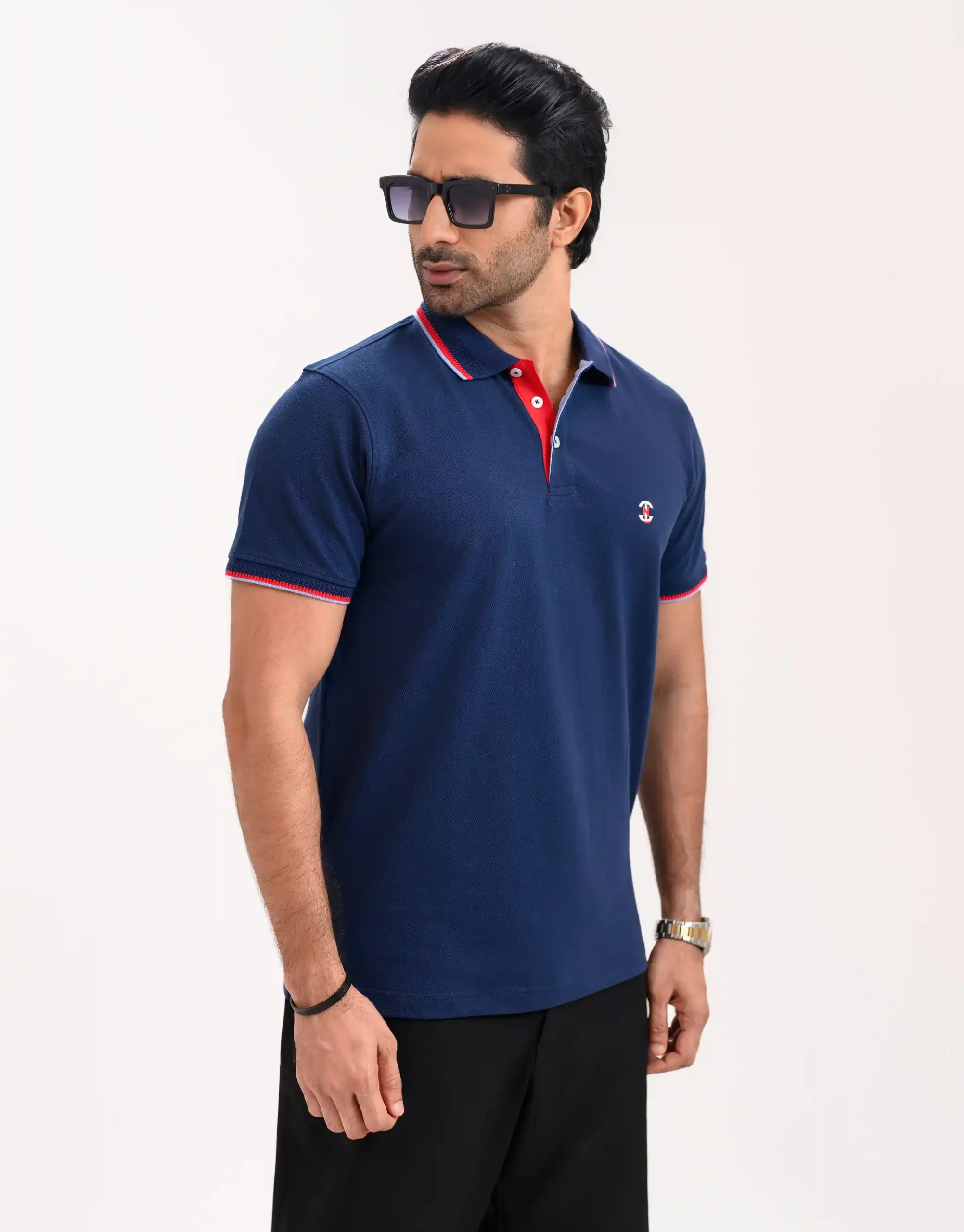 Men’s Urban Edge Polo Shirt, Color: Dark Sapphire - Image 3