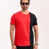 Designer Edition _ Men’s City Vibe Cotton T-Shirt, Color: Wine/Black - Thumbnail Image 2
