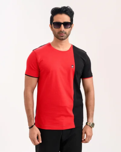 Designer Edition _ Men’s City Vibe Cotton T-Shirt, Color: Wine/Black