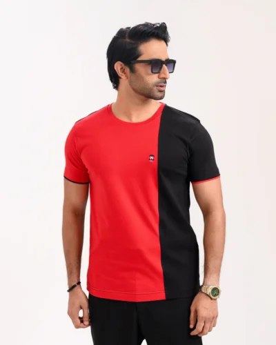 Designer Edition _ Men’s City Vibe Cotton T-Shirt, Color: Wine/Black