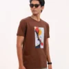 Men’s Motion Street Cotton T-Shirt, Color: Cinnamon Brown - Thumbnail Image 3