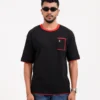 Iconic Edition _ Men’s Retro Drop Shoulder T-Shirt, Color: Carbon Black - Thumbnail Image 3