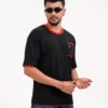 Iconic Edition _ Men’s Retro Drop Shoulder T-Shirt, Color: Carbon Black - Thumbnail Image 2