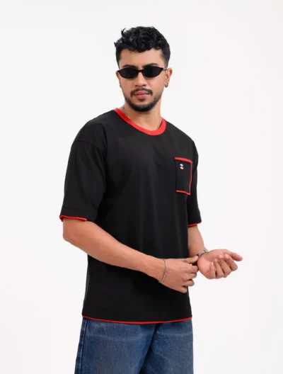 Iconic Edition _ Men’s Retro Drop Shoulder T-Shirt, Color: Carbon Black