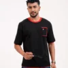 Iconic Edition _ Men’s Retro Drop Shoulder T-Shirt, Color: Carbon Black - Thumbnail Image 1