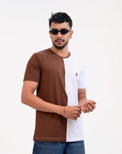 Designer Edition _ Men’s City Vibe Cotton T-Shirt, Color: Espresso/White
