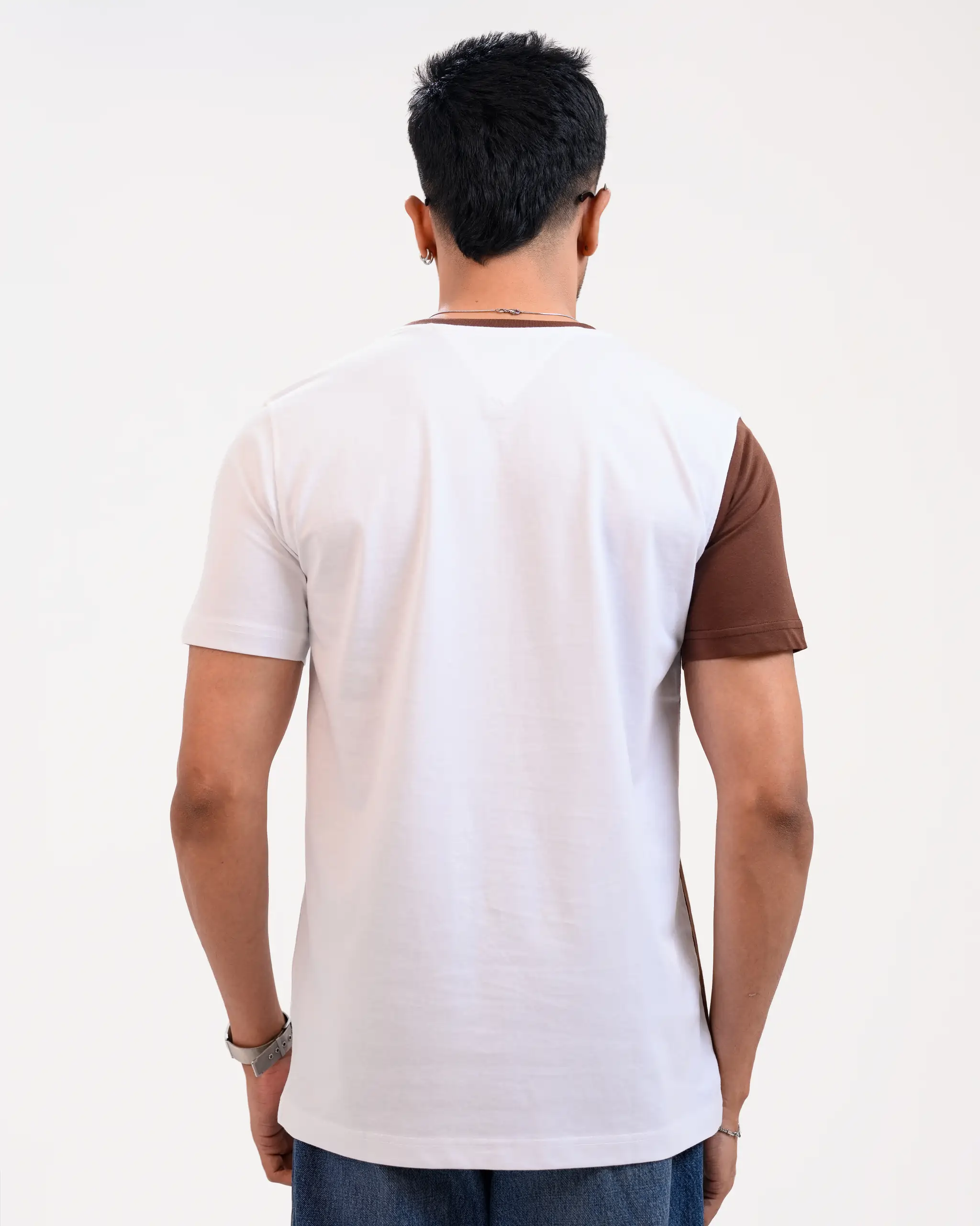 Designer Edition _ Men’s City Vibe Cotton T-Shirt, Color: Espresso/White - Image 4
