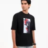 Men’s Retro Comfy Drop Shoulder T-Shirt, Color: Onyx Black - Thumbnail Image 3