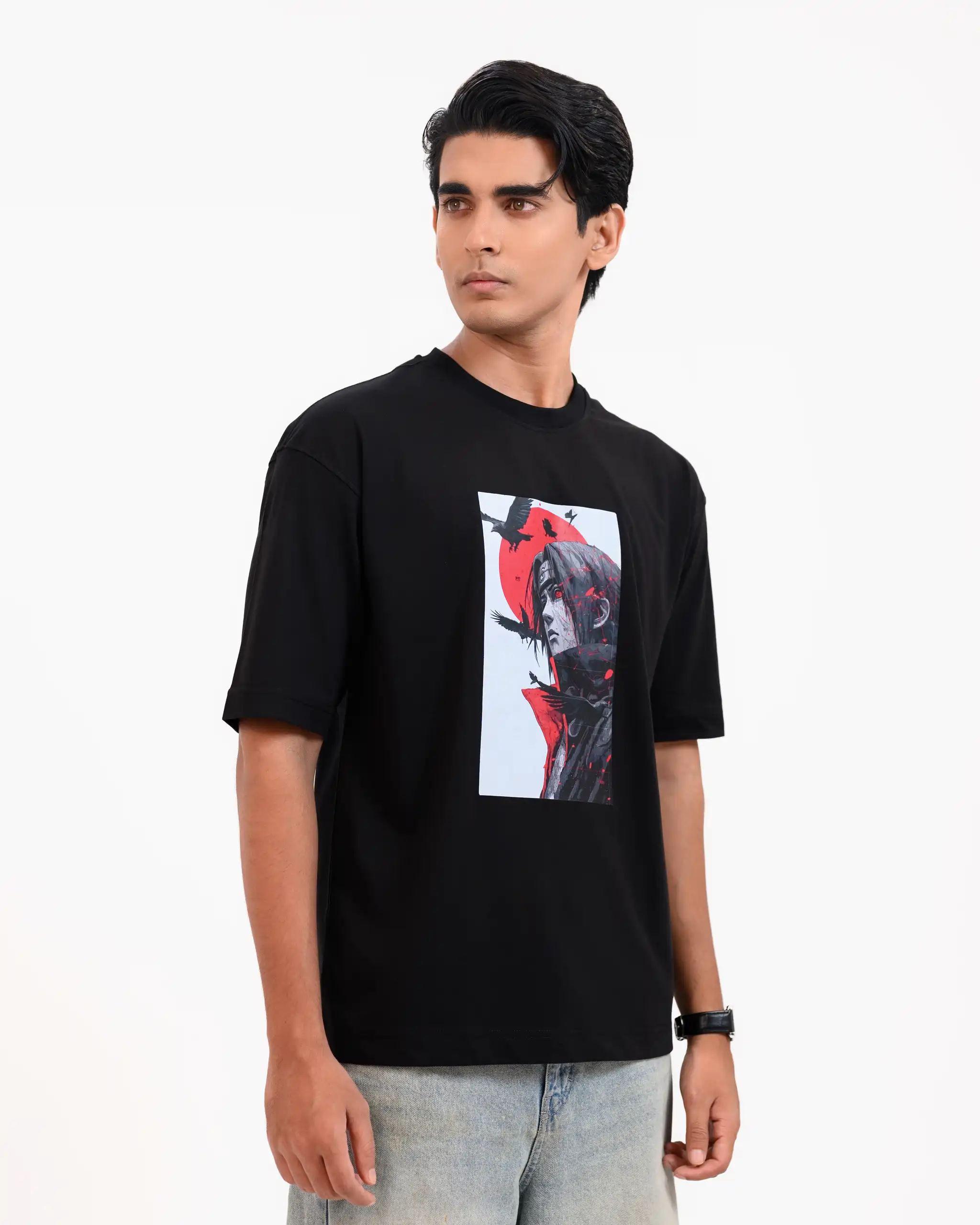 Men’s Retro Comfy Drop Shoulder T-Shirt, Color: Onyx Black - Image 3