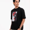 Men’s Retro Comfy Drop Shoulder T-Shirt, Color: Onyx Black - Thumbnail Image 2