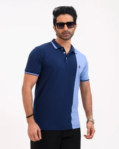 Designer Edition _ Men’s Urban Flow Polo Shirt, Color: Midnight Blue/Glacier Blue