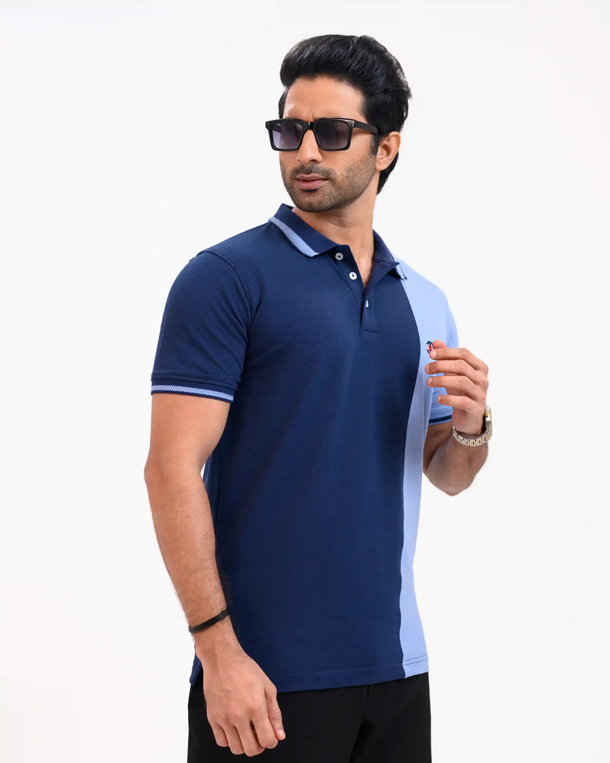 Designer Edition _ Men’s Urban Flow Polo Shirt, Color: Midnight Blue/Glacier Blue - Image 2