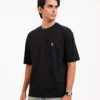 Men’s Retro Comfy Drop Shoulder T-Shirt, Color: Midnight Black - Thumbnail Image 3