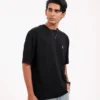 Men’s Retro Comfy Drop Shoulder T-Shirt, Color: Midnight Black - Thumbnail Image 4