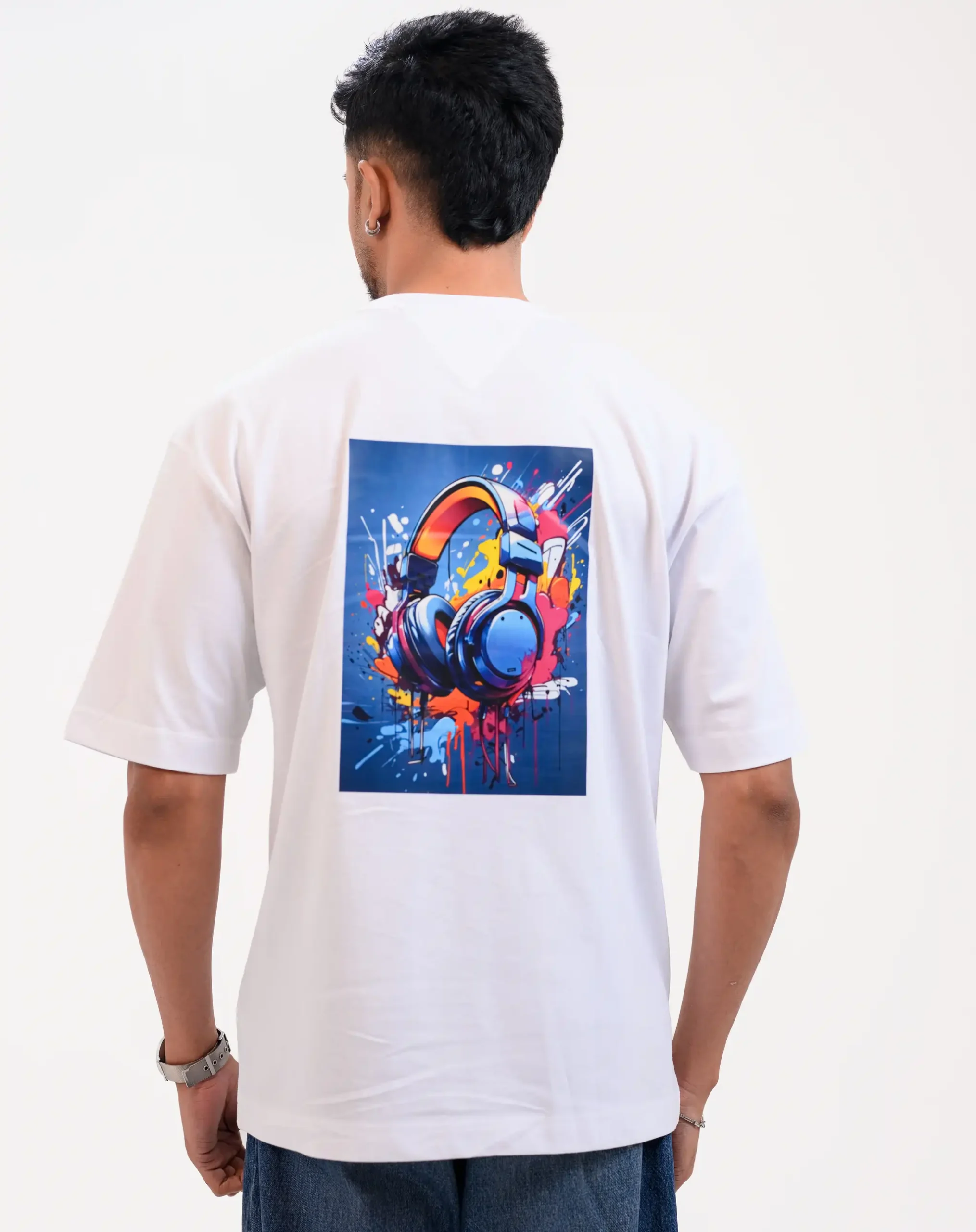 Men’s Retro Comfy Drop Shoulder T-Shirt, Color: Arctic White - Image 2