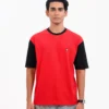 Iconic Edition _ Men’s Retro Drop Shoulder T-Shirt, Color: Garnet Red/Shadow Black - Thumbnail Image 3