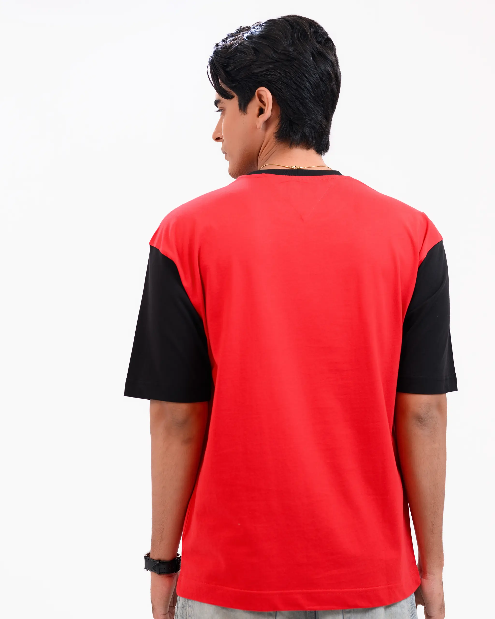 Iconic Edition _ Men’s Retro Drop Shoulder T-Shirt, Color: Garnet Red/Shadow Black - Image 4