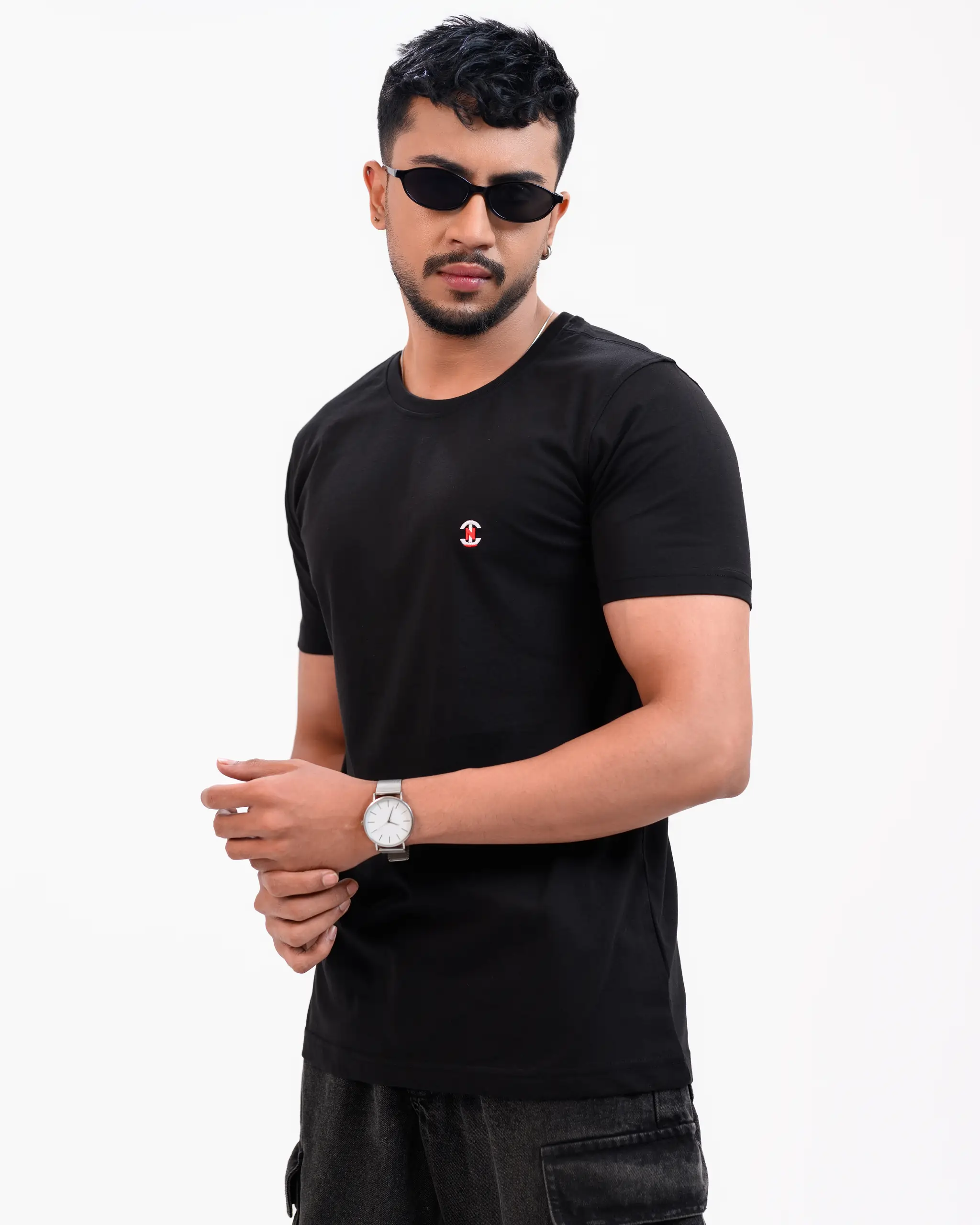 Men’s Motion Street Cotton T-Shirt, Color: Coal Black - Image 2