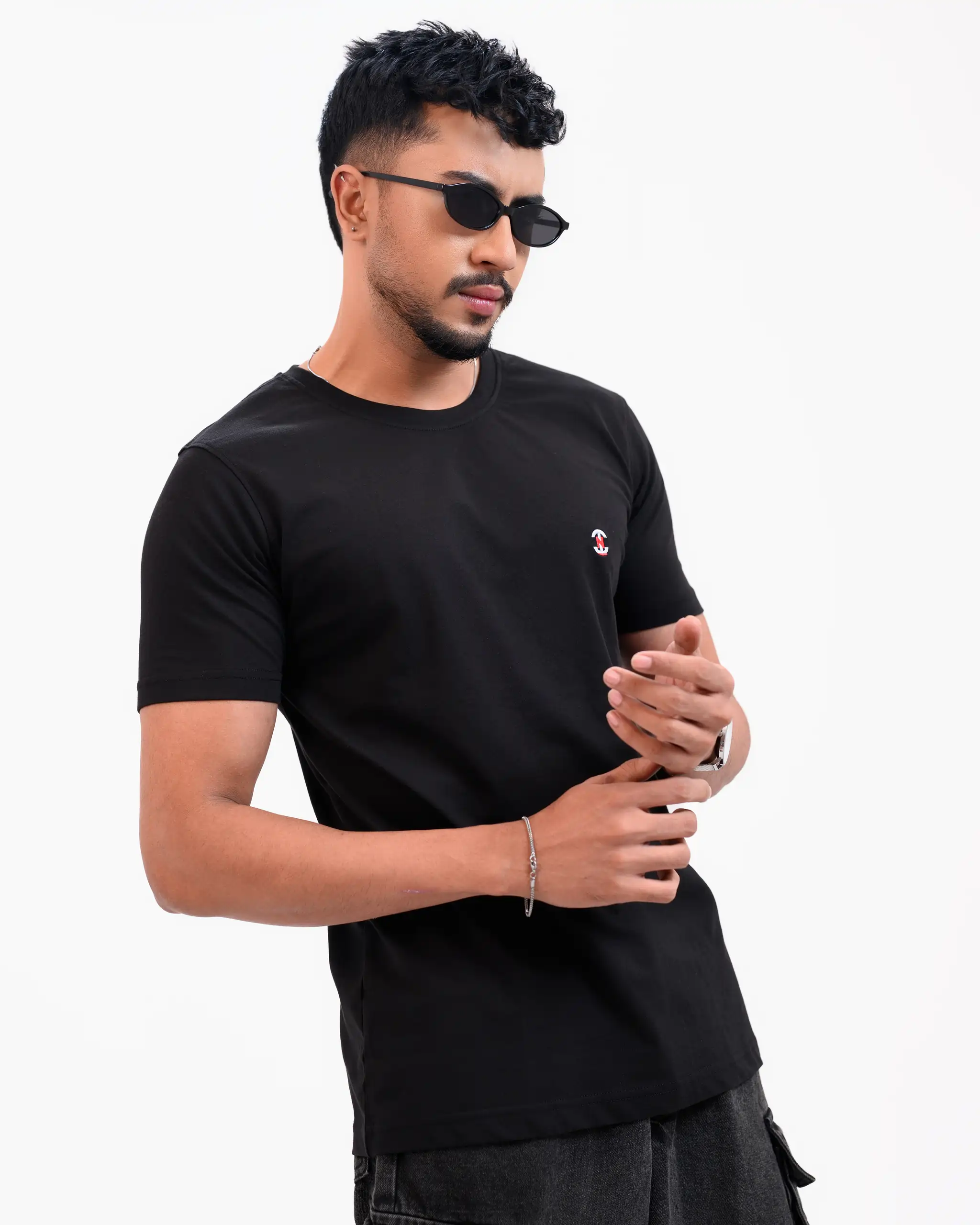 Men’s Motion Street Cotton T-Shirt, Color: Coal Black - Image 3