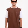 Iconic Edition _ Men’s Retro Drop Shoulder T-Shirt, Color: Espresso/Glacier White - Thumbnail Image 3