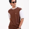 Iconic Edition _ Men’s Retro Drop Shoulder T-Shirt, Color: Espresso/Glacier White - Thumbnail Image 1